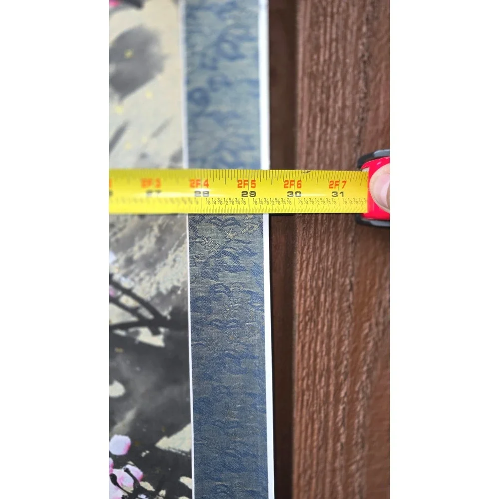 Vintage Chinese Hanging Scroll Painting Pink Plum Blossom Cherry Branch 30x68